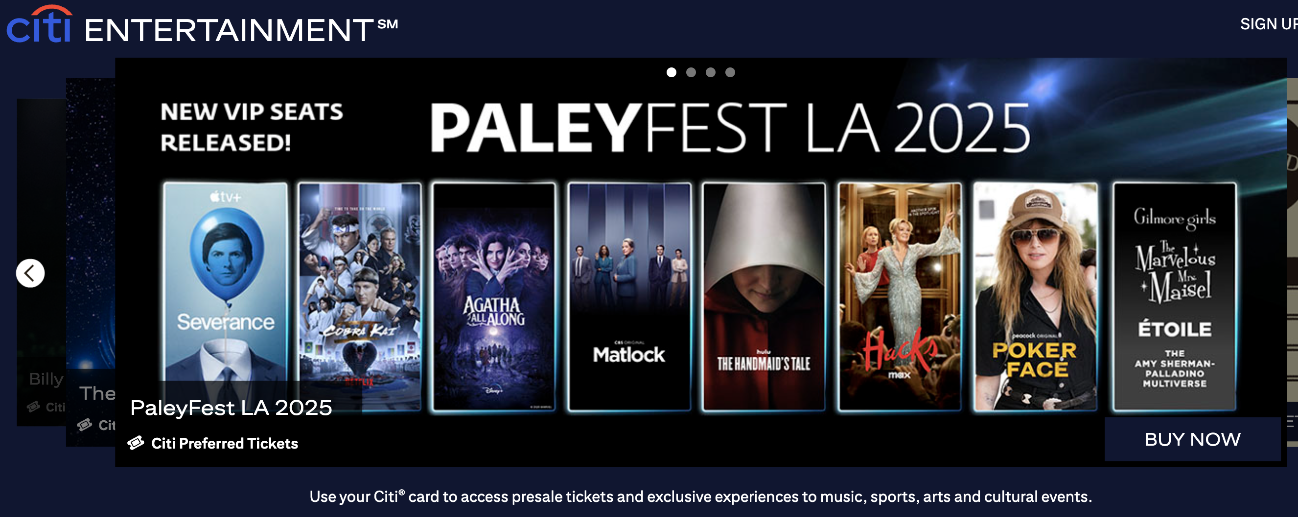 Citi Entertainment front page